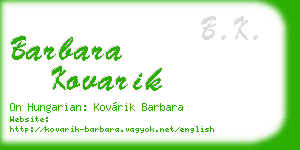 barbara kovarik business card